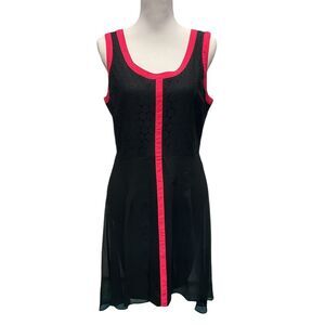 Nicole by Nicole‎ Miller High Low Tank Dress Size 12 Black Red Sleeveless